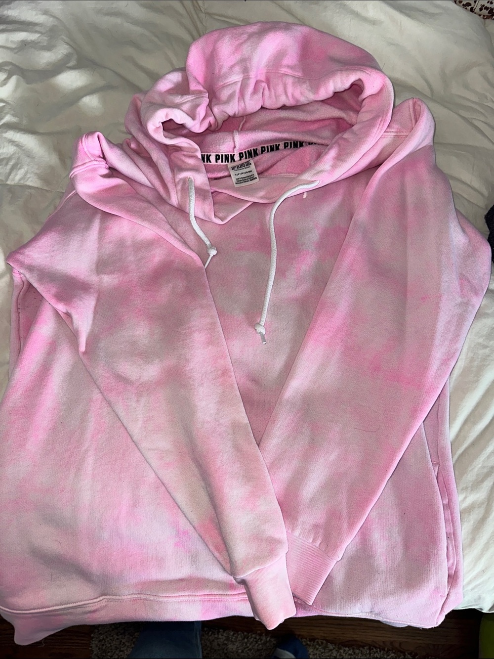 Victoria's Secret PINK Light Pink Tie-Dye Hoodie oversized